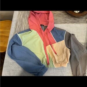 Colorblock Cropped Hoodie